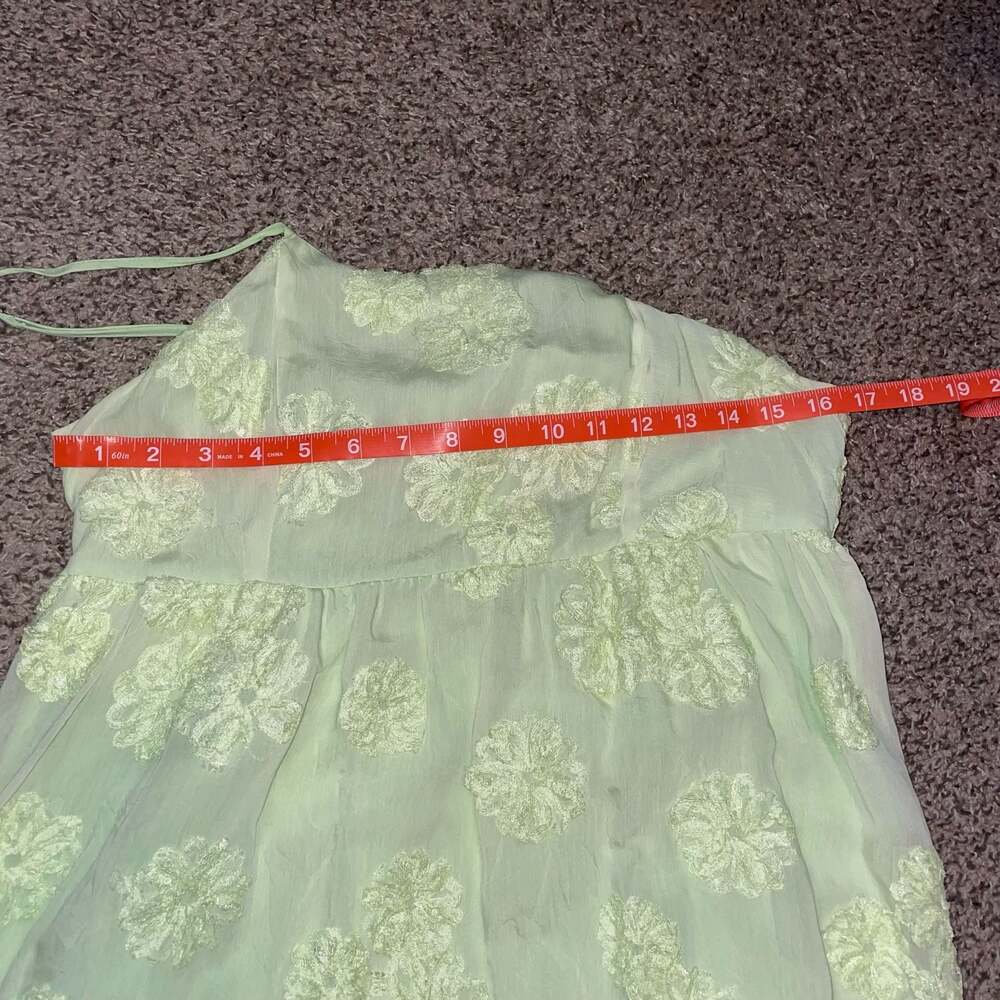 Pink Diamond Lime Green Floral Maxi Dress Whimsy - Picture 9 of 11